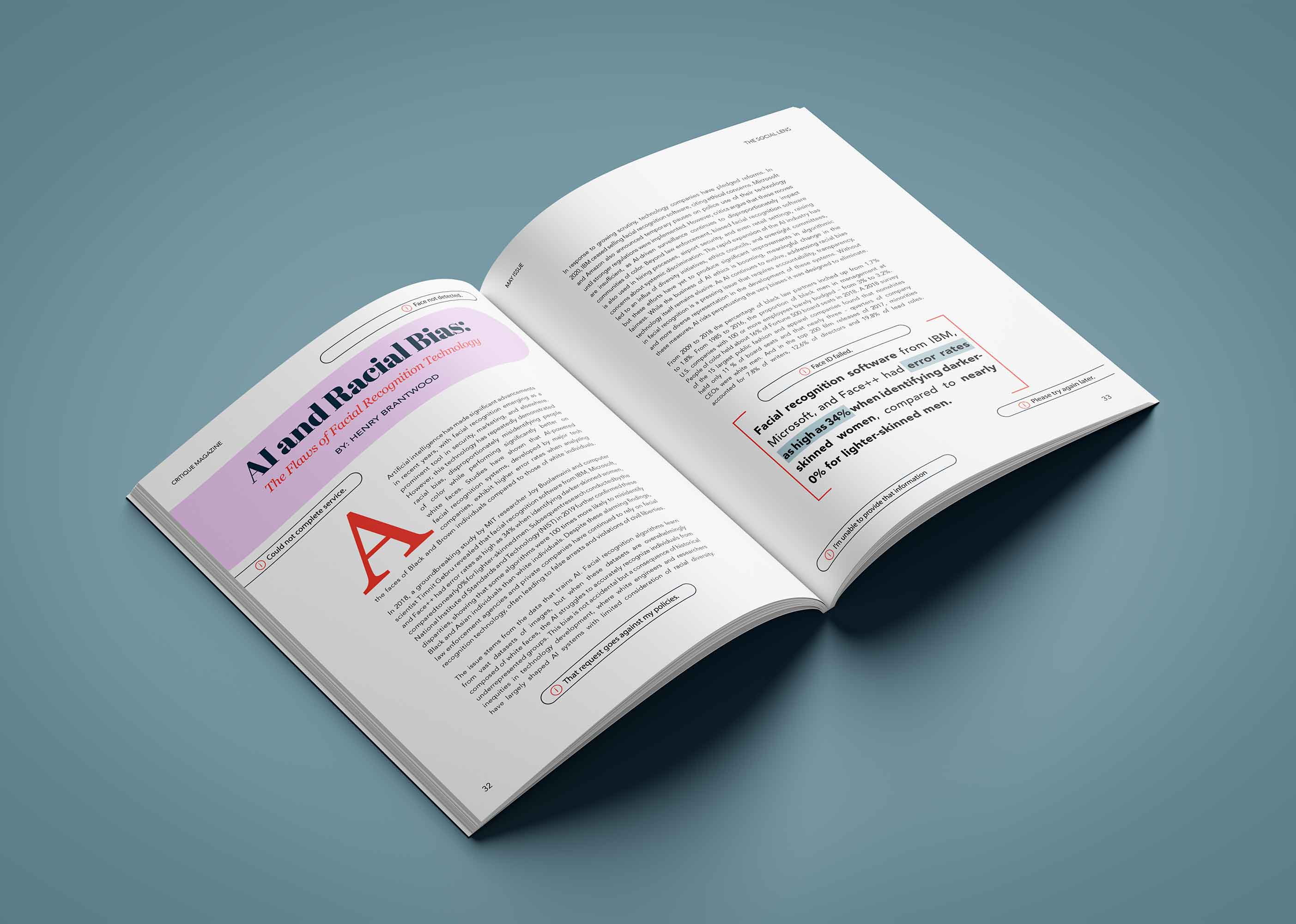 Critique Magazine Spread