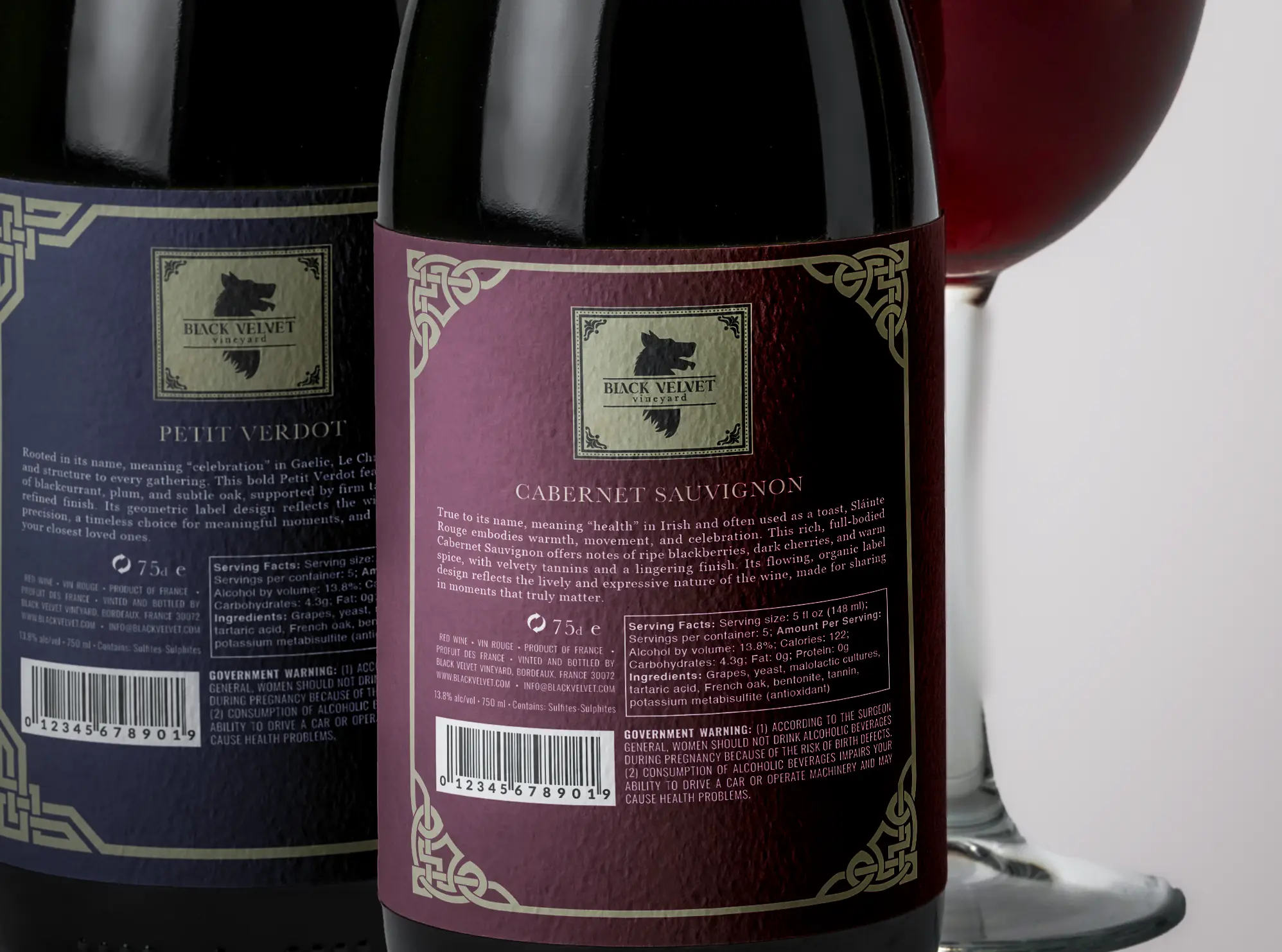 Black Velvet Wine Bottle Back Label